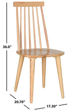 Safavieh American Homes Collection Burris Country Farmhouse Natural Spindle Side Chair, Wood (Set Of 2)