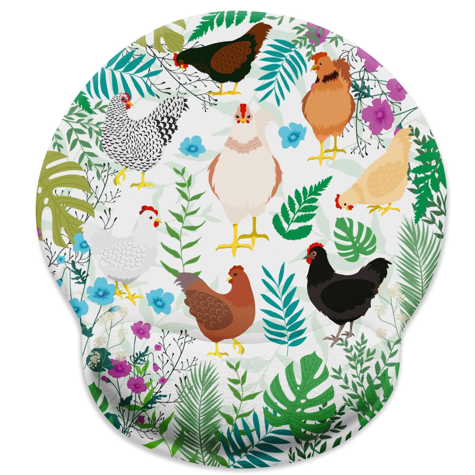 Limkrian Chicken Ergonomic Mouse Pad With Wrist Rest, Gaming Mouse Pad With Wrist Support, Funny Mouse Pads For Desk, Computer M