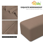 Easy-Going Stretch Ottoman Cover Folding Storage Stool Furniture Protector Soft Rectangle Slipcover With Elastic Bottom (Large, Camel)