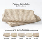 Phf Ultra Soft Waffle Weave Pillowcases Standard Size 20' X 26' 2 Pack, No Insert, Breathable Skin-Friendly Pillow Shams, Decorative Waffle Weave Pillow Case Covers, Khaki