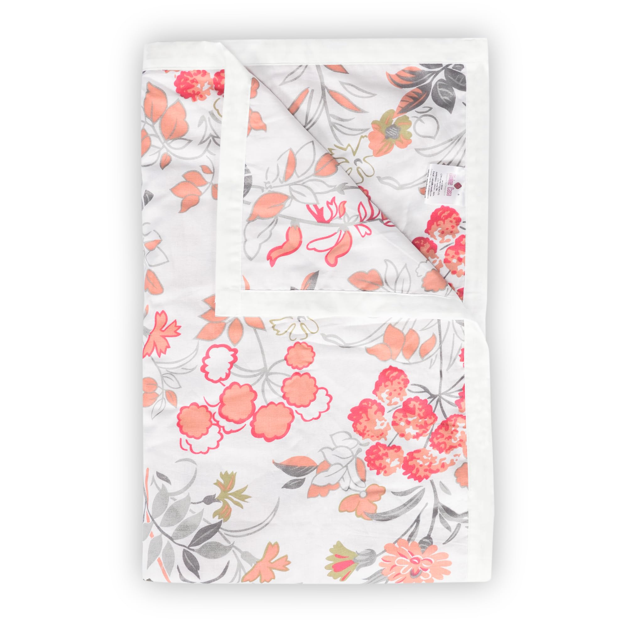 Divine Casa Floret 100% Cotton Double Dohar | 120 Gsm | Soft & Lightweight Throw Blanket | Reversible Design | Cozy & Breathable