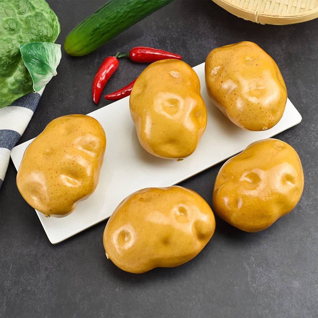 Lorigun Foam Fake Potatos Simulation Bubble Fruits & Vegetables Emotion Arrangement Scenes Props Simulation Potato X 5Pcs