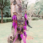 Ornerx Valentines Day Dream Catcher Wall Home Decor Purple Black 21.65'' Long