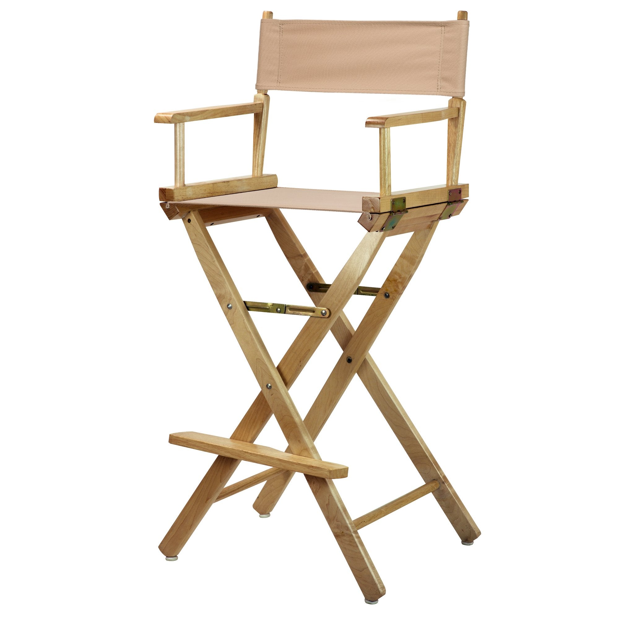 Casual Home 30 Directors Chair Natural Frame-with Tan Canvas, Bar Height