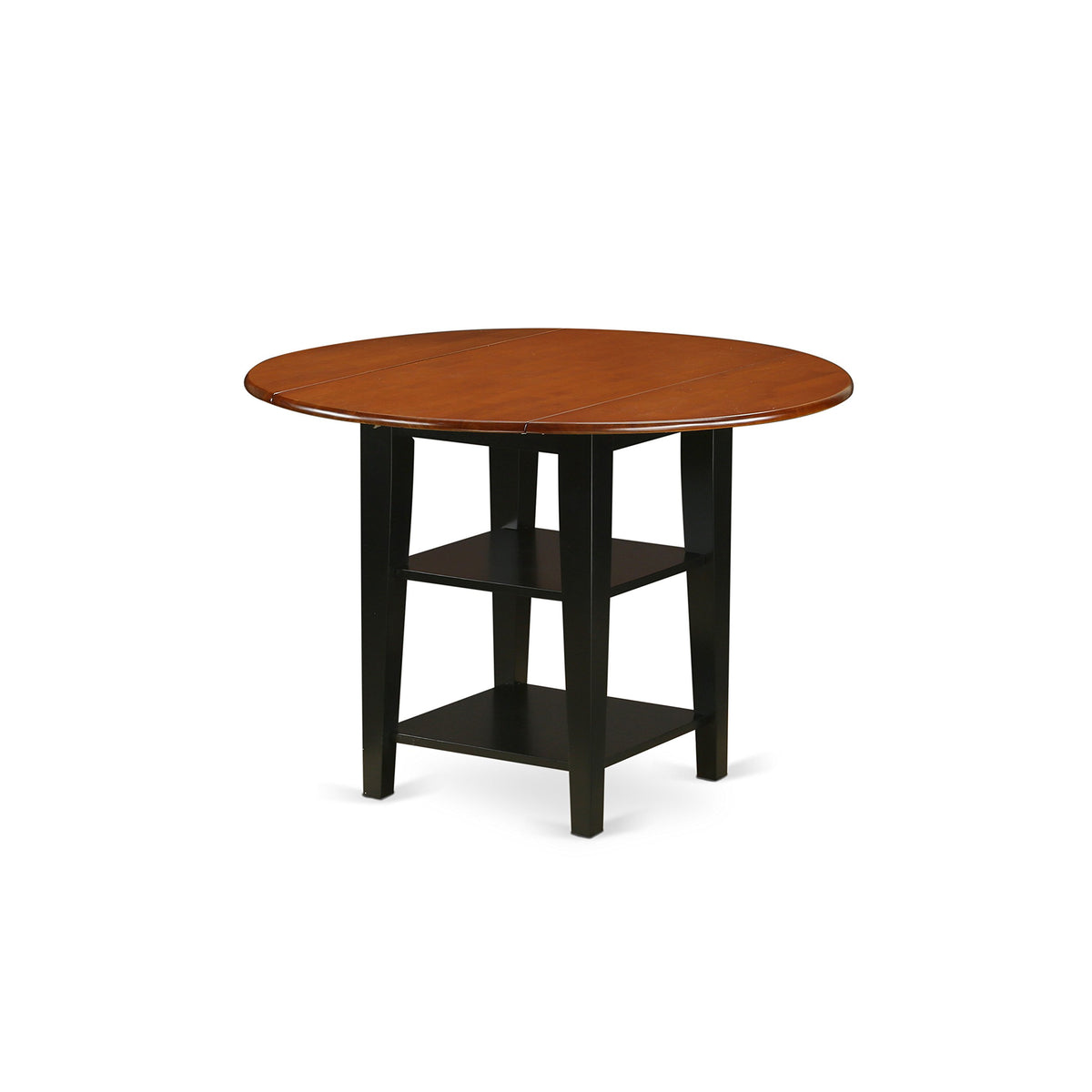 East West Furniture Suav3-Bch-Lc 3 Piece Sudbury Set With One Round Table And Two Dinette Chairs With Faux Leather Seat In A Beautiful Black And Cherry Finish