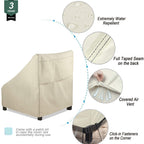 Nettypro Waterproof Patio Chair Covers 2 Pack, 600D Heavy Duty Outdoor Seat Cover, 26W X 28W X 28H Inch, Beige