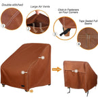 Nettypro Patio Chair Covers For Outdoor Furniture 4 Pack, Waterproof Heavy Duty Lawn Patio Furniture Cover Deep Seat Dining Chair Covers High Back, 30W X 33D X 34H Inches, Brown