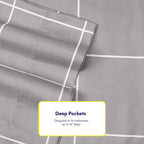Full Size Bed Sheets - 6 Piece 1500 Supreme Collection Fine Brushed Microfiber Deep Pocket Full Sheet Set Bedding - 2 Extra Pillow Cases, Great Value, Full, Window Pane Gray