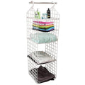 Plastic 5 Layer Folding Clothing Storage Racks Dormitory Closet For Students Wardrobe Shelves Hanging Organizer Storage Holders 