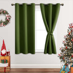 Jiuzhen Olive Green Blackout Curtains For Bedroom - Light Blocking And Noise Reducing Grommet Curtains For Living Room Darkening Curtains, Set Of 2 Window Curtain Panels, 38 X 54 Inch Length