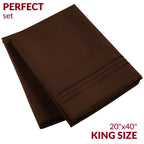 Mellanni King Size Pillow Cases 2 Pack - Pillow Covers - Pillow Protector - Luxury Bedding Sheets & Pillowcases - Envelope Closure - Wrinkle, Fade, Stain Resistant (Set Of 2 King Size, Brown)