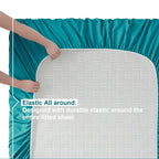 Nestl Full Size Sheet Sets - 4 Piece Full Size Sheets, Teal Sheets Full Size Bed Sheets, Double Brushed Bed Sheets Full Size, Hotel Luxury Full Bed Sheets Set.