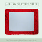 Elegant Comfort 1500 Premium Hotel Quality 18-24 Inches Deep - Extra Deep Pocket Single Fitted Sheet For High Mattress, Luxury And Softest, Smart Pocket - Wrinkle Free, California King, Red