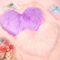 2 Pieces Fluffy Faux Area Rug Heart Shaped Rug Fluffy Room Carpet for Home Living Room Sofa Floor Bedroom, 12 x 16 Inch (Purple,