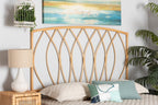 Baxton Studio Halia Modern Bohemian Brown Rattan Queen Size Wall-Mount Headboard
