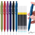 TINNIVI Gel Pens, 6 Pack 0.5mm Fine Point Pen Black Ink with 6 Refills, Quick Dry & No Smear, Smooth Writing Pens for Journaling