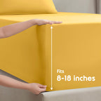 Nestl King Size Sheets Set - 4 Piece King Sheets, Deep Pocket, Hotel Luxury, Extra Soft, Breathable And Cooling, Yellow King Bed Sheets