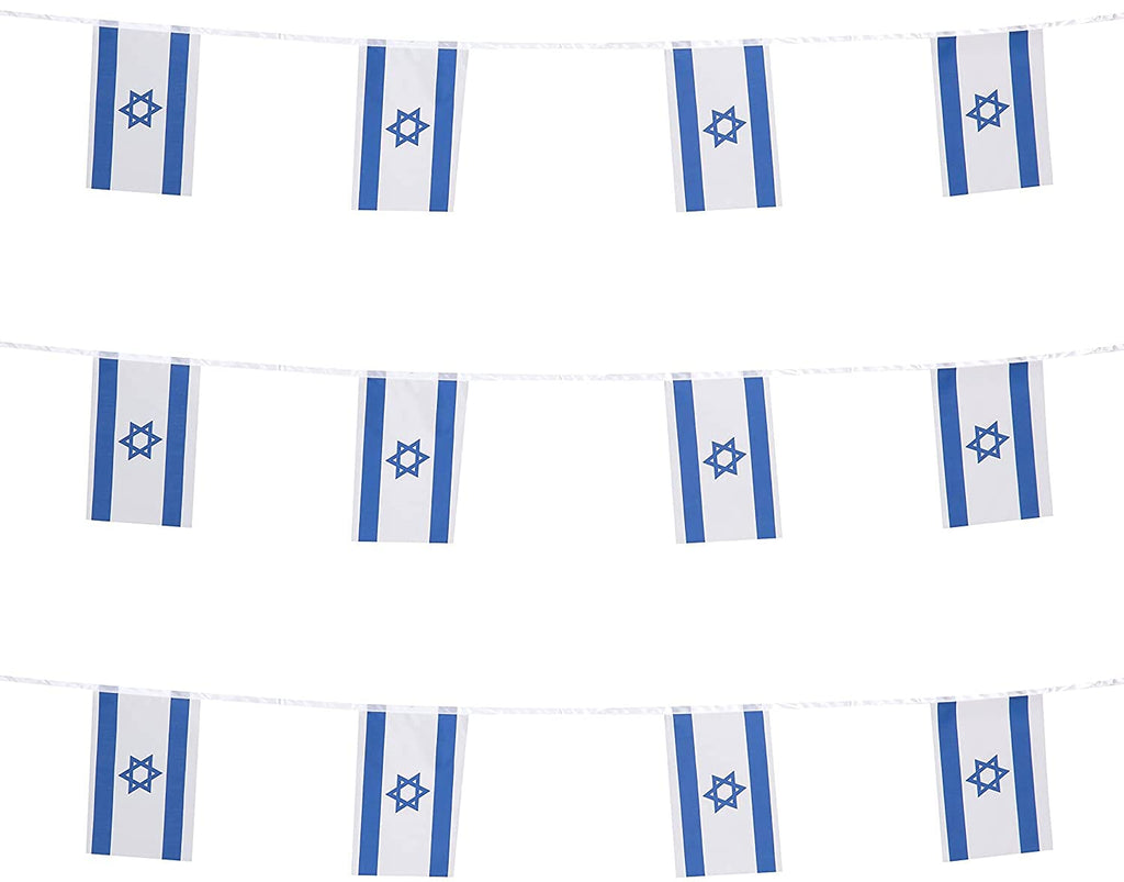 Zxvzyt Israel Israeli Flag Banner String,Small Mini Israel Pennant Flags,For Grand Opening,Olympics,National Sports Events,Party