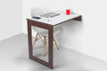 Invisible Bed Wall Mounted Foldable Study/Laptop/ 2 Seater Dining/Work/Multipurpose Table (Plywood, Rich Walnut & White, Size: 2