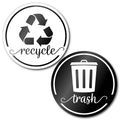 Vibrant Recycling Stickers for Trash Can, 3.5 Trash and Recycle Stickers, Laminated Recycle Stickers for Trash Bins, Recycle Sti