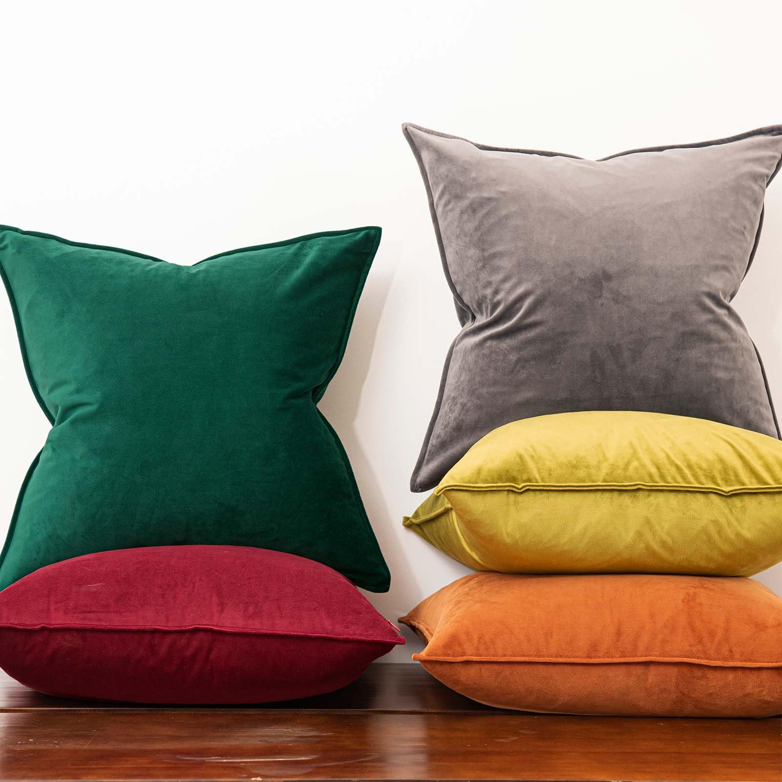 Juspurbet Grey Decorative Velvet Throw Pillow Covers 18X18 Inch Set Of 2,Broadside Soft Cushion Case With Invisible Zipper For S