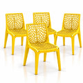Sass Cafe Web Stackable Plastic Chair | Polypropylene Armless Dining & Visitor Chair | Medium Back Multipurpose Seating | 110 Kg
