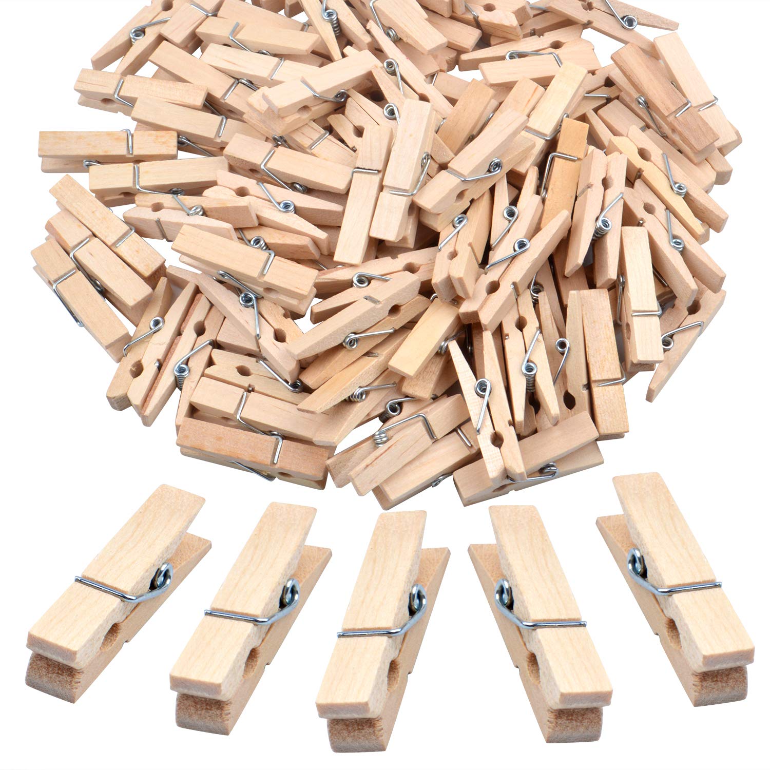 Wooden Craft Pegs, 100 Pieces Of Natural Wooden Clothespins Photo Paper Peg Pin Craft Clips For Home School Arts Crafts Decorati