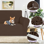 Znsayotx Chair Cover With Arms (31'-46'), New Striped Sofa Chair Covers For Living Room, Dogs Pet Friendly Anti-Slip Chair Protector Spandex Armchair Slipcovers (Coffee, Chair)