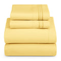 Hearth & Harbor Queen Size Sheets - 4 Piece Bed Sheet Set, Hotel Luxury Double Brushed Bed Sheets - Extra Soft Bedding Sheets & Pillowcases, Queen, Mellow Yellow