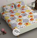 Decomizer Cartoon Kids Cotton Feel All Around Elastic Fitted King Size Double Bed Bedsheet With 2 Pillow Covers Fits Upto Mattre