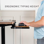 Vivo Small Clamp-On Computer Keyboard And Mouse Under Desk Slider Tray, 20 X 11 Inch Pull Out Platform Drawer, Rustic Vintage Br