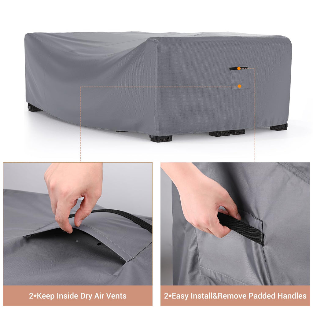 Mrrihand Heavy Duty Patio Furniture Covers, Outdoor Furniture Covers Waterproof Sectional Sofa Set , Patio Table And Chair Set Cover 78'L×62'W×30'H,Grey