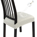 SearchI Waterproof Dining Chair Seat Covers Set of 6, Washable Stretch Seat Covers for Dining Chairs, Rear-Covered Dining Room S