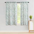 Vogol Natural Curtains & Drapes For Living Room, 54 Inch Length Lovely Leaves Pattern Window Treatment, Rod Pocket Top For Livin