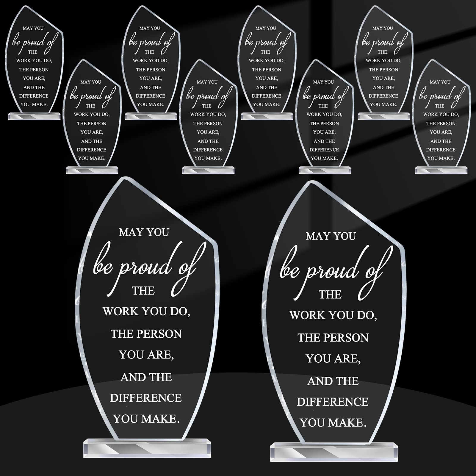 10 Pcs Employee Appreciation Awards for Coworker Acrylic Thank You Trophy May You Be Proud of The Work You Do Sign Prizes for Ad