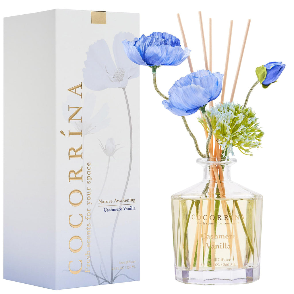 COCORR  NA Reed Diffuser - Cashmere Vanilla Flower Reed Diffuser Set with 8 Sticks, Home Fragrance Reed Diffuser for Home Bedroo