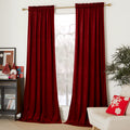 Nicetown Christmas Red Blackout Curtains For Backdrops, Thermal Insulated Noise Reducing Velvet Curtains For Film, Extra Long Wi