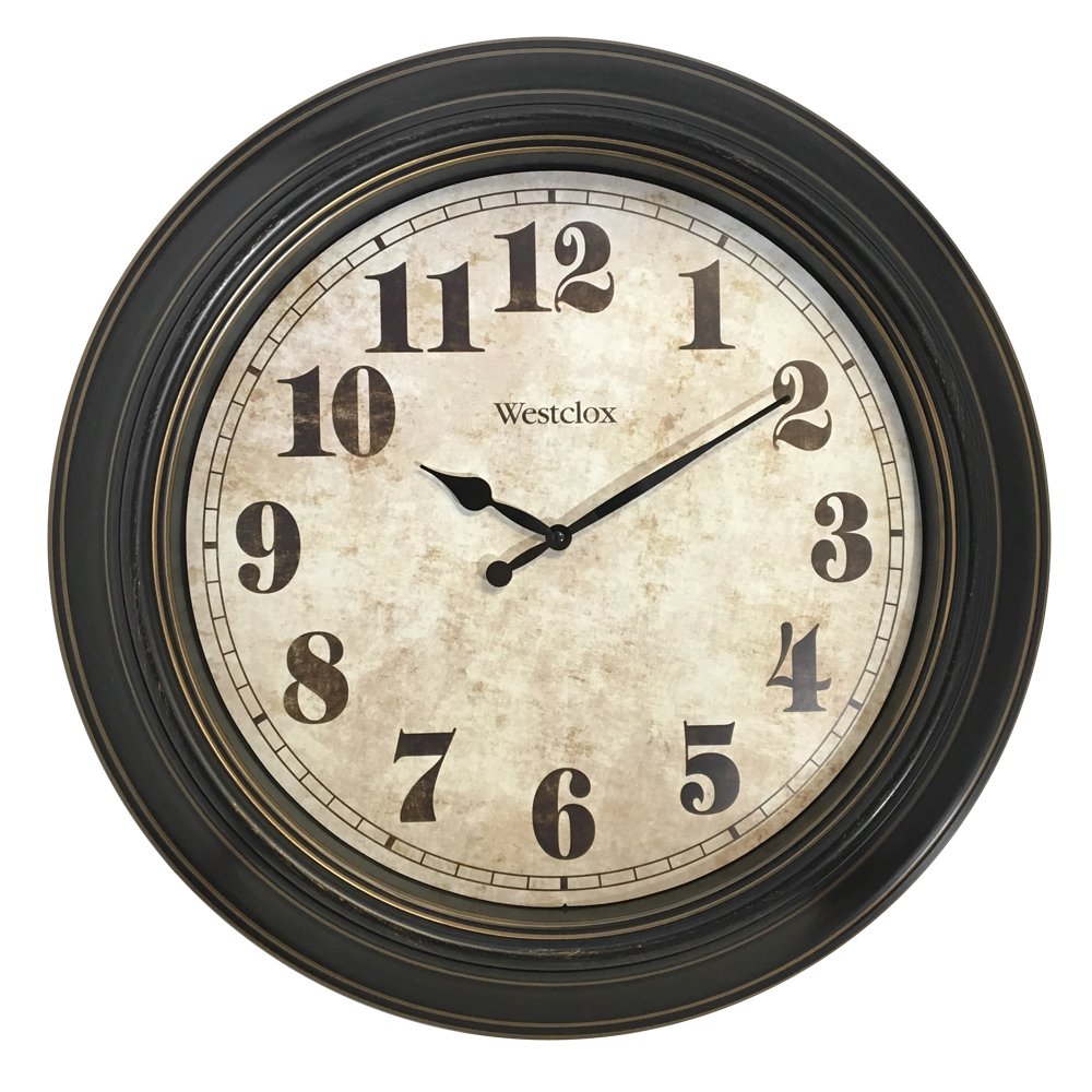 Westclox Classic Large Wall Clock, Brown