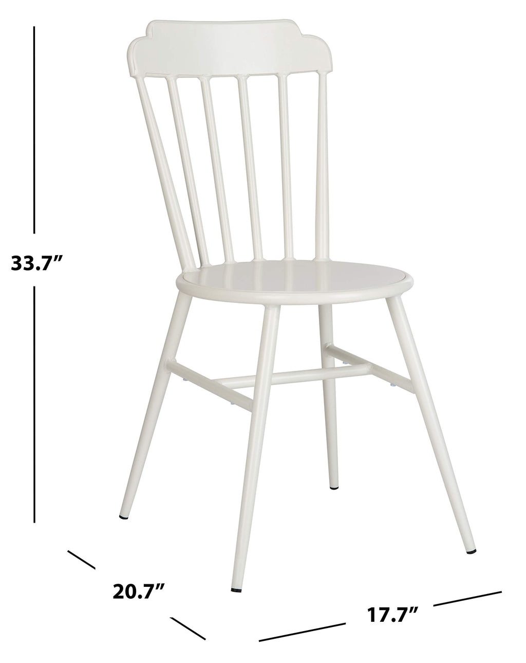 Safavieh Pat3004A-Set2 Outdoor Broderick Matte White Stackable Spindle Back