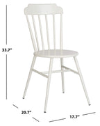 Safavieh Pat3004A-Set2 Outdoor Broderick Matte White Stackable Spindle Back