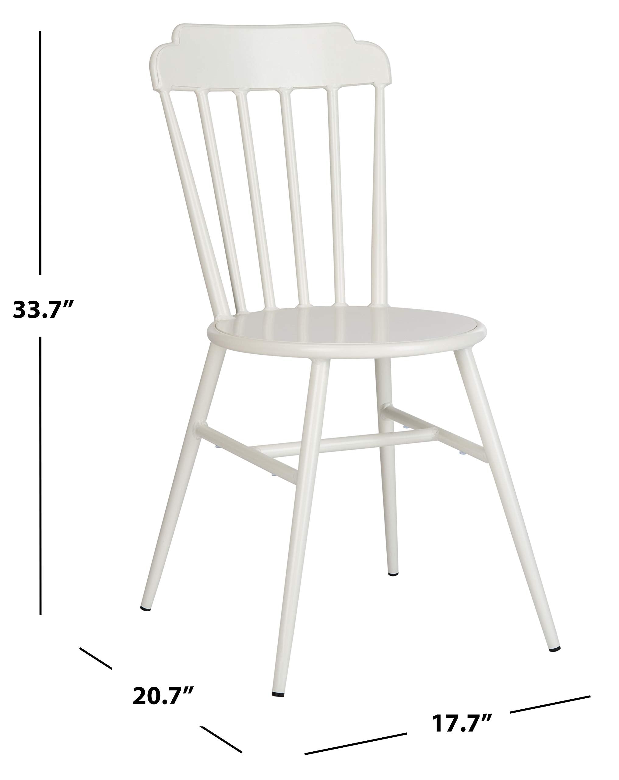 Safavieh Pat3004A-Set2 Outdoor Broderick Matte White Stackable Spindle Back