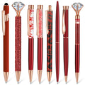 Supervitae 8 Pcs Ballpoint Pen For Women Fancy Gifts For Journaling Liquid Sand Glitter Black Ink Pens Bridal Shower Gifts For W