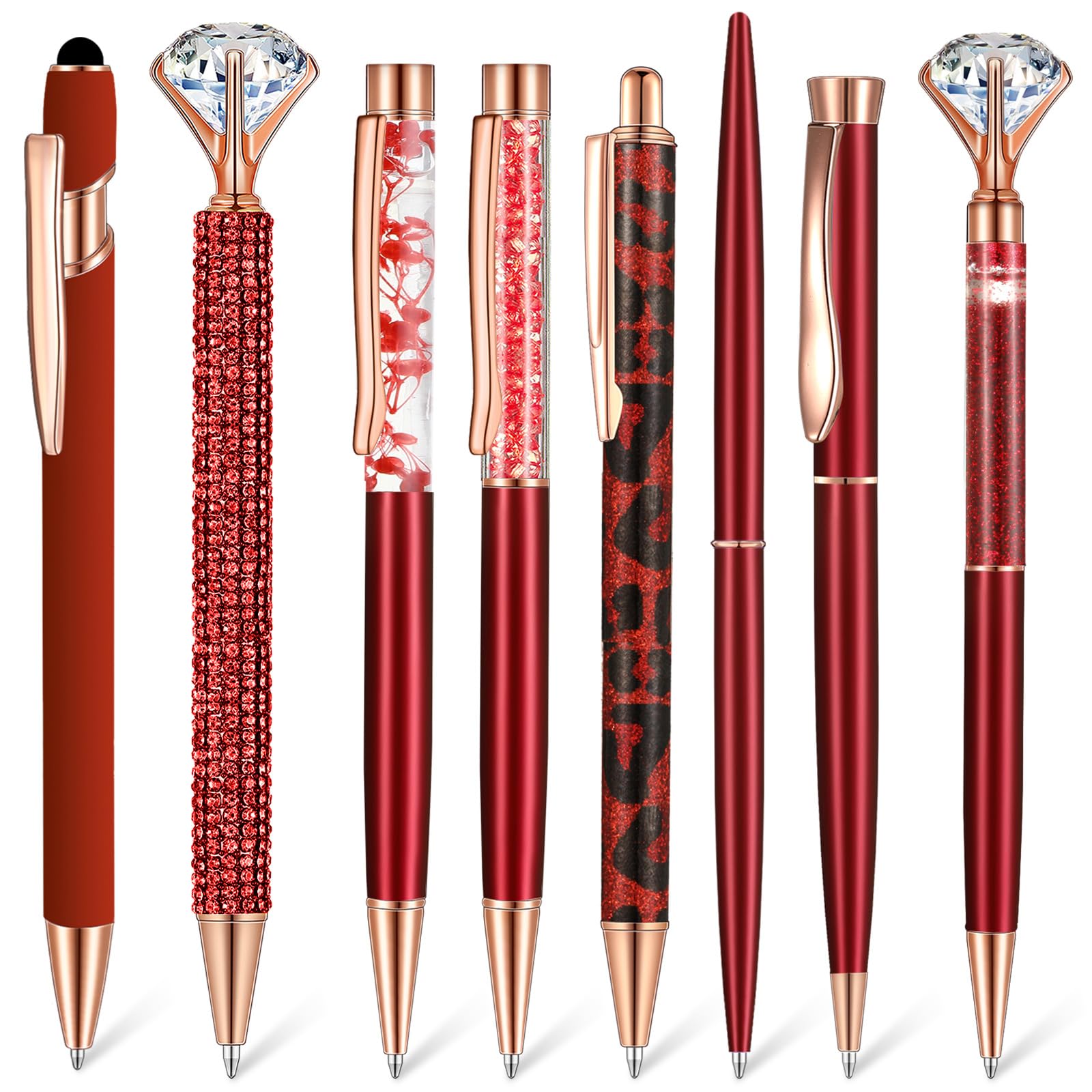 Supervitae 8 Pcs Ballpoint Pen For Women Fancy Gifts For Journaling Liquid Sand Glitter Black Ink Pens Bridal Shower Gifts For W