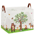 XHWZOF Woodland Tree Storage Basket, Animal Fox Deer Baby Shower Baskets, Bear Collapsible Laundry Hamper,Nursery Storage Bins f