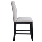 Steve Silver Furniture Yves 7PC Counter Table Set, 64-78" Table w/ 6 Yves Counter Chairs, Storage Pedestal Base, 3 Shelves, Dining Room, 64" L x 42" W x 36" H, Black, Gray