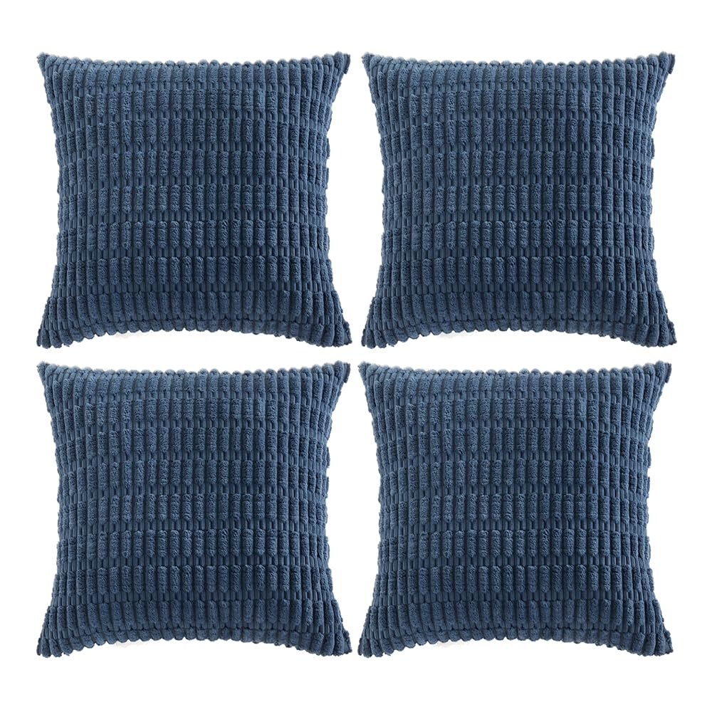 Fancy Homi 4 Packs Dusty Blue Decorative Throw Pillow Covers 26X26 Inch For Living Room Couch Bed Sofa, Rustic Farmhouse Boho Ho