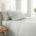 Southshore Fine Living, Inc. Twin Sheet Set, 3-Piece, 21'' Extra Deep Pocket Pleated Sheet Set, Twin Size | Flat Sheet, Fitted S