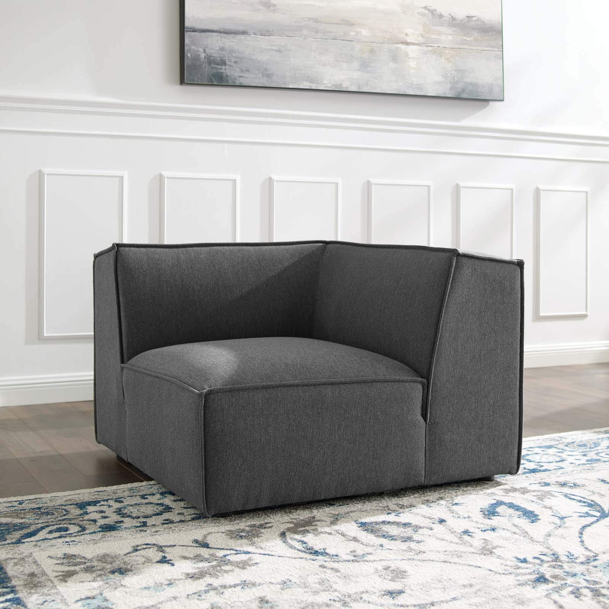 Modway Eei-3871-Cha Restore Sectional Sofa Corner Chair, Charcoal