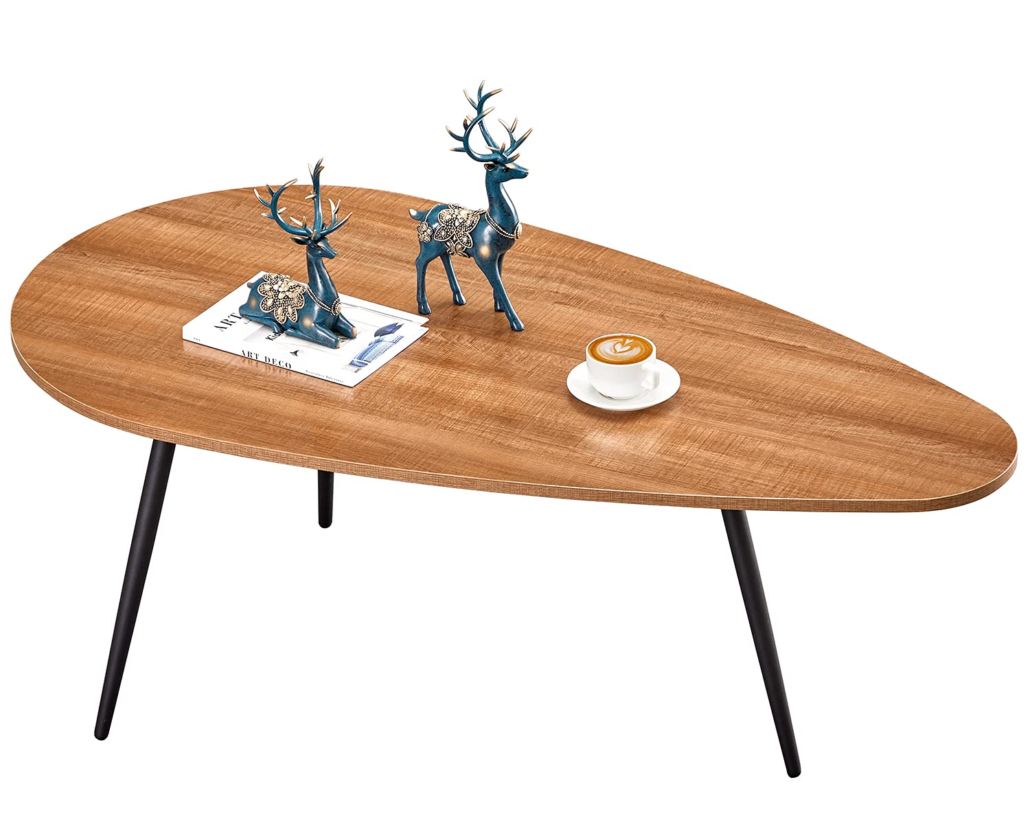 SAYGOER Small Coffee Table Modern Coffee Table Rustic Farmhouse Coffee Table Oval Mid Century Coffee Table Retro Accent Sofa Cen