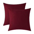 Jeneoo Decorative Burgundy Red Throw Pillow Covers Rustic Farmhouse Square Linen Burlap Soft Comfy Solid Cushion Couch Cases For